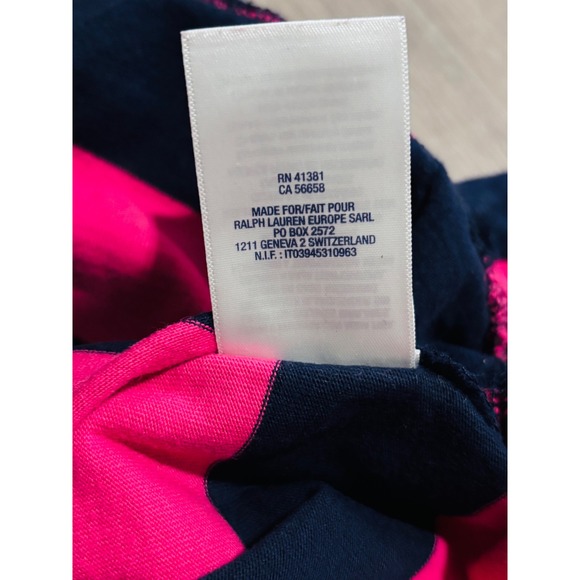 Ralph Lauren Kids Girls 2T Pink Navy Stripe Rugby Polo Dress Short Sleeve - Picture 5 of 6